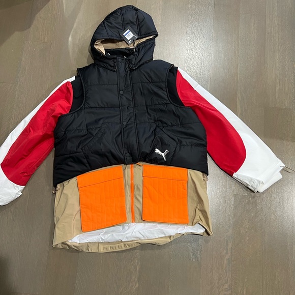 NEW WITH TAGS PUMA High Court Quad Basketball Jacket Womens XL Orange Black - Picture 8 of 8